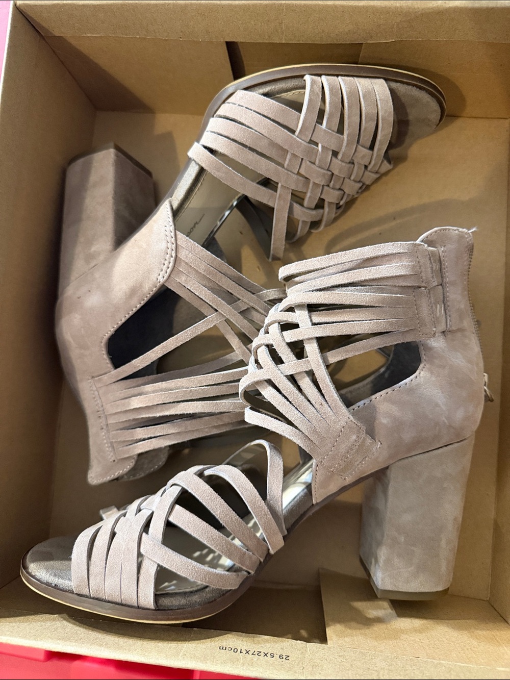Steve Madden Taupe Strappy Block Heel Sandals